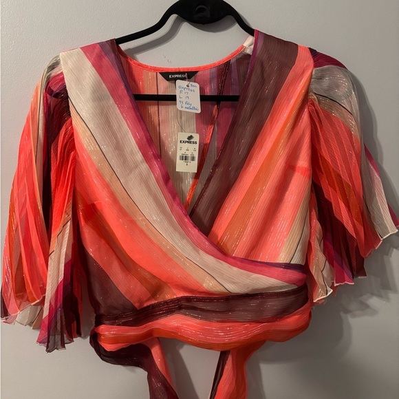 Express Tops - Express Women's Multicolor Wrap Top NWT